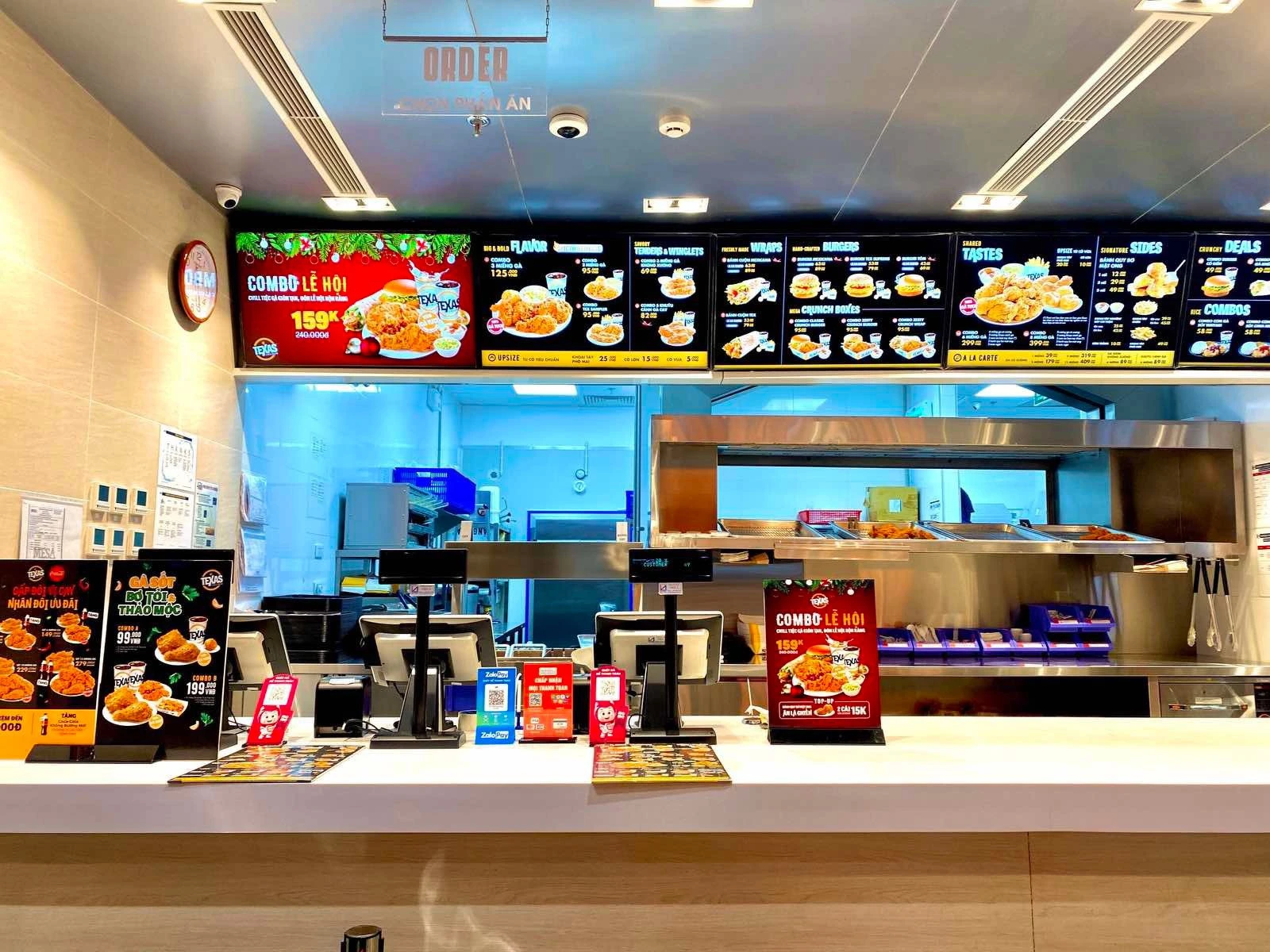 Hệ thống menu tại quầy phục vụ
