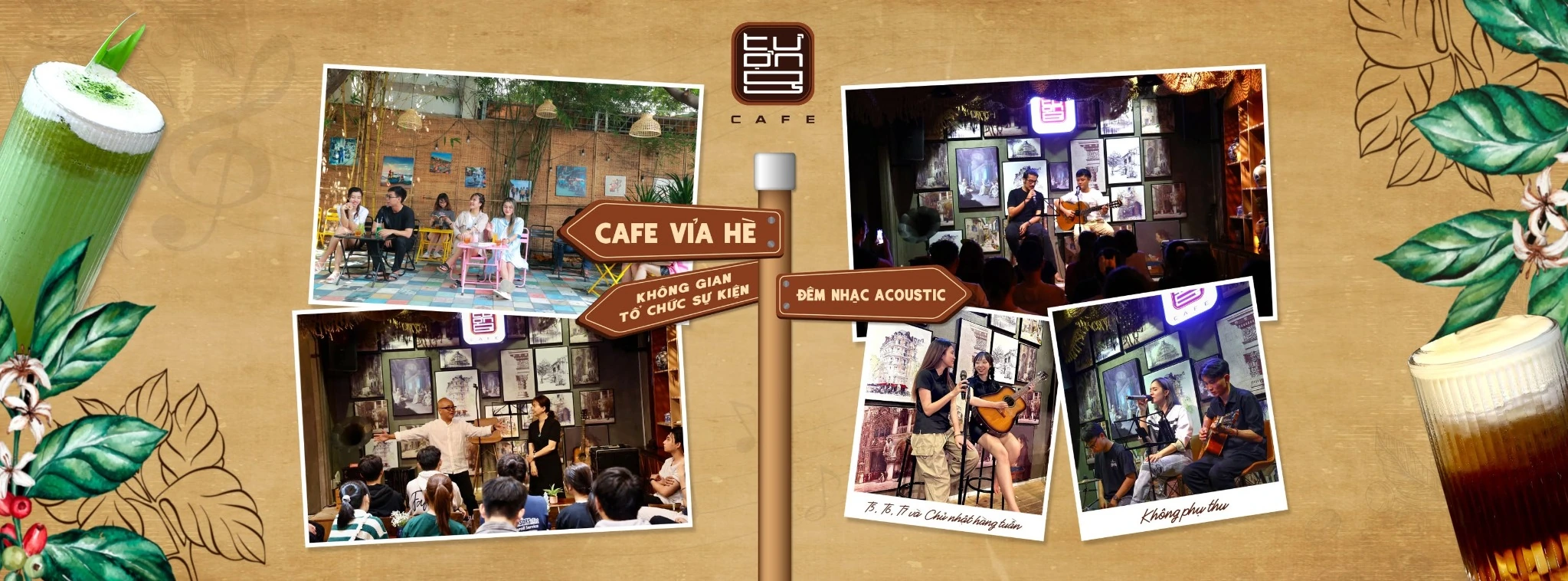 Banner giới thiệu không gian và hoạt động Tượng Cafe